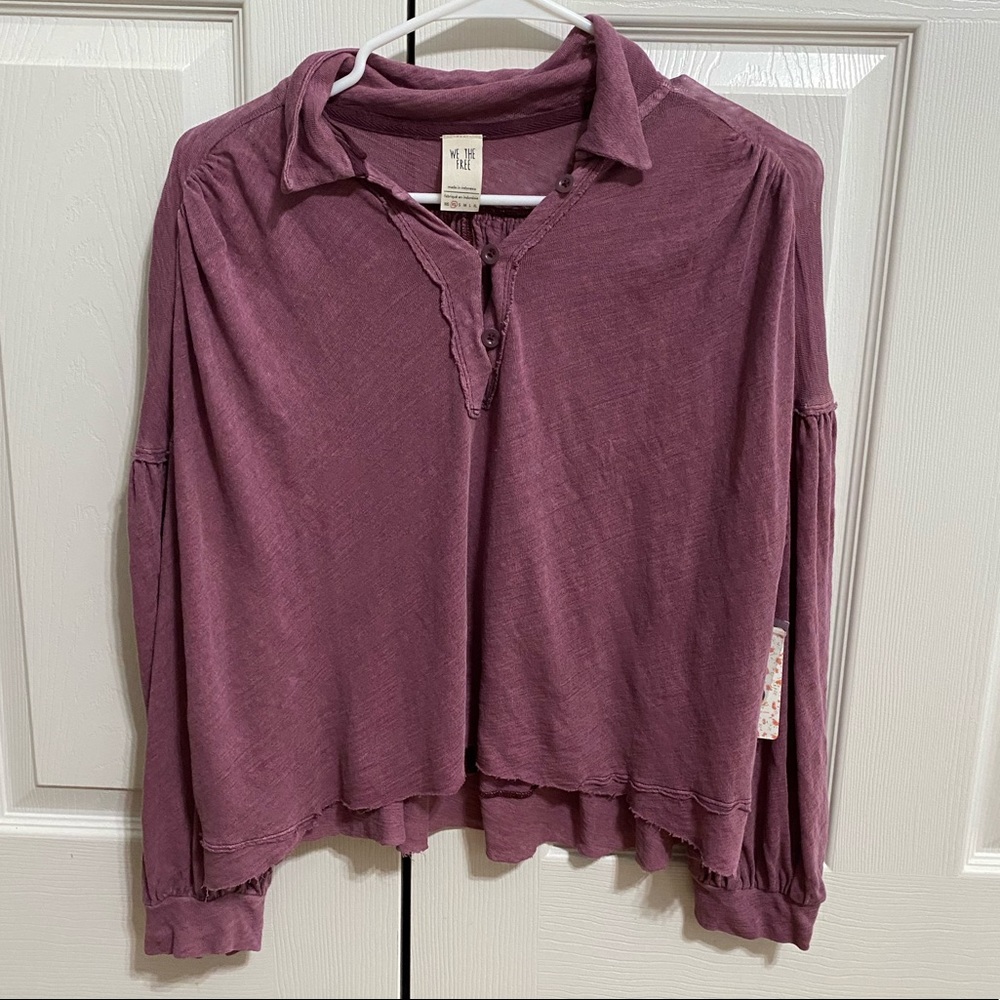 NWT Free People We The Free Linen Blend Blouse